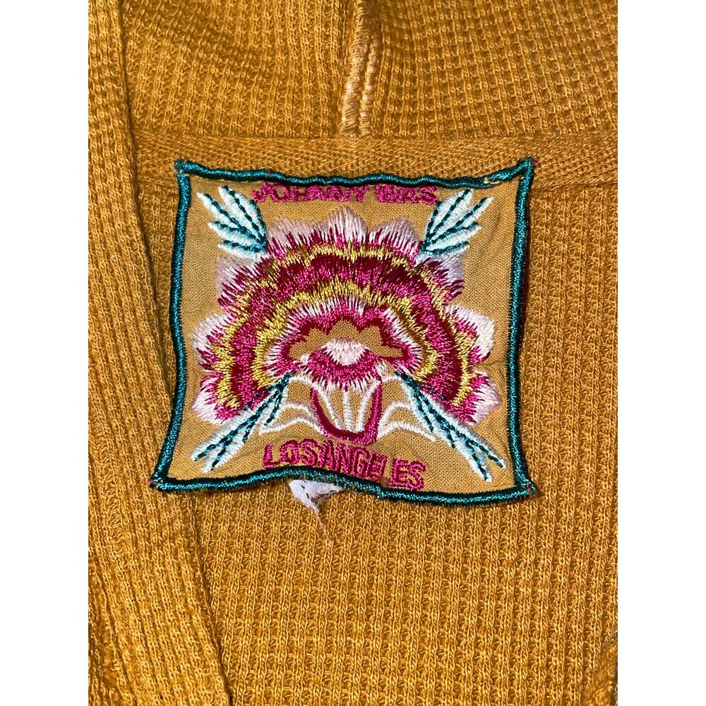 Johnny Was Mustard Embroidered Hoodie Tunic - Picture 10 of 11